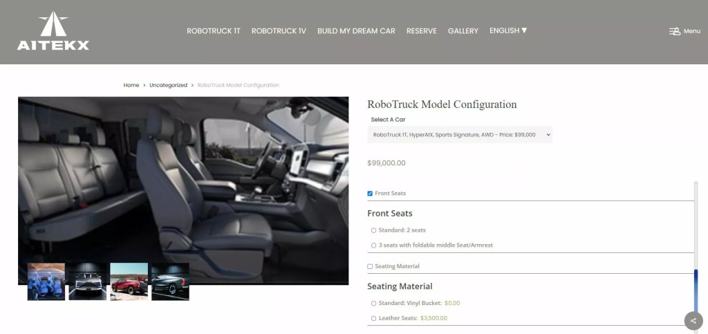 Aitekx Robotruck interior